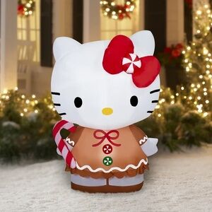 Hello Kitty Christmas Gingerbread Girl Inflatable  4.5” NWT